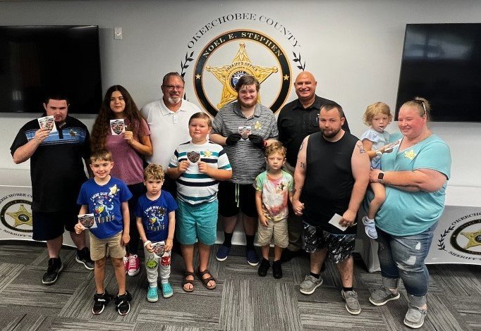 On June 28, the Okeechobee County Sheriff' Noel Stephen and Major Michael Hazellief welcomed some special friends to help them promote Autism awareness.